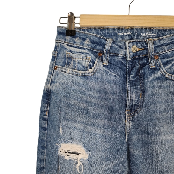 Old Navy High Rise O.G. Ripped Straight Jeans - Picture 5 of 9